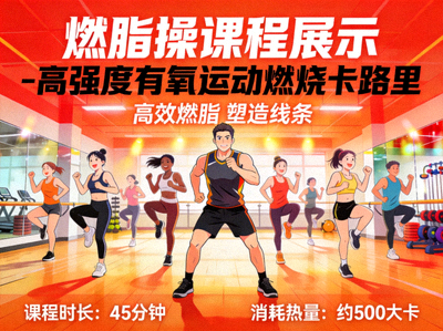 燃脂操课程展示 - 高强度有氧运动燃烧卡路里